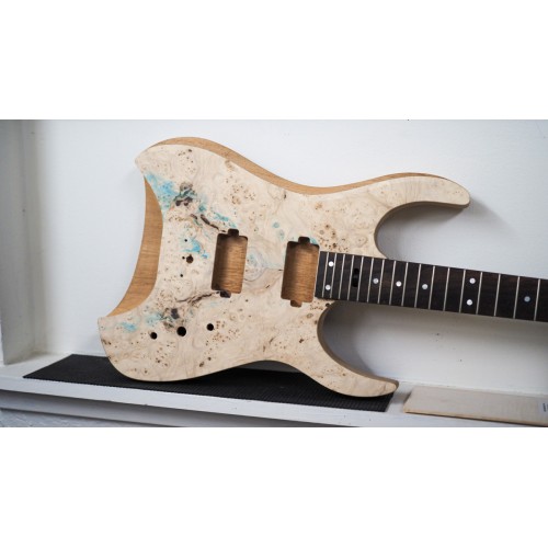 Headless MERUS - DIY Guitar Kit, Maple Burl, 6-String (Blem)